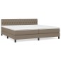 vidaXL Cama box spring con colchón tela gris taupe 200x200 cm vidaXL Cama box spring con colchón tela gris taupe 200x200 cm