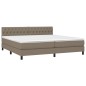 vidaXL Cama box spring con colchón tela gris taupe 200x200 cm vidaXL Cama box spring con colchón tela gris taupe 200x200 cm