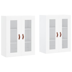 vidaXL Armarios de pared 2 uds madera de ingeniería blanco