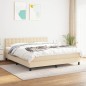 vidaXL Cama box spring con colchón tela color crema 160x200 cm vidaXL Cama box spring con colchón tela color crema 160x200 cm