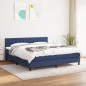 vidaXL Cama box spring con colchón tela azul 180x200 cm vidaXL Cama box spring con colchón tela azul 180x200 cm