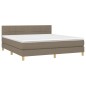 vidaXL Cama box spring con colchón tela gris taupe 160x200 cm vidaXL Cama box spring con colchón tela gris taupe 160x200 cm