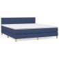 vidaXL Cama box spring con colchón tela azul 180x200 cm