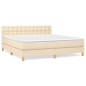vidaXL Cama box spring con colchón tela color crema 180x200 cm vidaXL Cama box spring con colchón tela color crema 180x200 cm