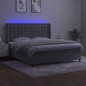 vidaXL Cama box spring colchón y LED terciopelo gris claro 180x200 cm vidaXL Cama box spring colchón y LED terciopelo gris claro 180x200 cm