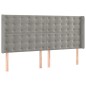 vidaXL Cama box spring colchón y LED terciopelo gris claro 180x200 cm vidaXL Cama box spring colchón y LED terciopelo gris claro 180x200 cm