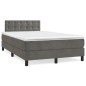vidaXL Cama box spring con colchón terciopelo gris oscuro 120x200 cm vidaXL Cama box spring con colchón terciopelo gris oscuro 120x200 cm