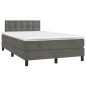 vidaXL Cama box spring con colchón terciopelo gris oscuro 120x200 cm vidaXL Cama box spring con colchón terciopelo gris oscuro 120x200 cm