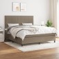vidaXL Cama box spring con colchón tela gris taupe 180x200 cm vidaXL Cama box spring con colchón tela gris taupe 180x200 cm
