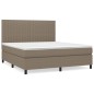 vidaXL Cama box spring con colchón tela gris taupe 180x200 cm vidaXL Cama box spring con colchón tela gris taupe 180x200 cm