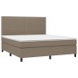 vidaXL Cama box spring con colchón tela gris taupe 180x200 cm vidaXL Cama box spring con colchón tela gris taupe 180x200 cm