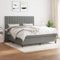 vidaXL Cama box spring con colchón tela gris oscuro 180x200 cm vidaXL Cama box spring con colchón tela gris oscuro 180x200 cm