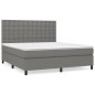 vidaXL Cama box spring con colchón tela gris oscuro 180x200 cm vidaXL Cama box spring con colchón tela gris oscuro 180x200 cm