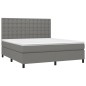 vidaXL Cama box spring con colchón tela gris oscuro 180x200 cm vidaXL Cama box spring con colchón tela gris oscuro 180x200 cm