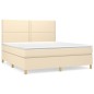 vidaXL Cama box spring con colchón tela color crema 180x200 cm vidaXL Cama box spring con colchón tela color crema 180x200 cm