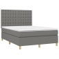 vidaXL Cama box spring con colchón tela gris oscuro 140x190 cm vidaXL Cama box spring con colchón tela gris oscuro 140x190 cm
