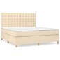vidaXL Cama box spring con colchón tela color crema 180x200 cm vidaXL Cama box spring con colchón tela color crema 180x200 cm