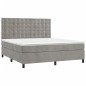 vidaXL Cama box spring con colchón terciopelo gris claro 180x200 cm vidaXL Cama box spring con colchón terciopelo gris claro 180x200 cm