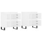 vidaXL Aparadores 2 piezas madera contrachapada blanco vidaXL Aparadores 2 piezas madera contrachapada blanco