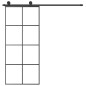 vidaXL Puerta corredera con set herrajes vidrio ESG aluminio 90x205 cm vidaXL Puerta corredera con set herrajes vidrio ESG aluminio 90x205 cm