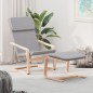 vidaXL Sillón de relax con taburete tela gris claro vidaXL Sillón de relax con taburete tela gris claro