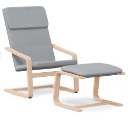 vidaXL Sillón de relax con taburete tela gris claro