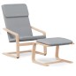 vidaXL Sillón de relax con taburete tela gris claro vidaXL Sillón de relax con taburete tela gris claro
