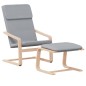 vidaXL Sillón de relax con taburete tela gris claro vidaXL Sillón de relax con taburete tela gris claro