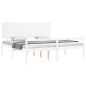 vidaXL Cama personas mayores cabecero madera maciza blanco 200x200 cm vidaXL Cama personas mayores cabecero madera maciza blanco 200x200 cm