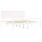 vidaXL Cama personas mayores cabecero madera maciza blanco 200x200 cm vidaXL Cama personas mayores cabecero madera maciza blanco 200x200 cm