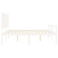vidaXL Cama personas mayores cabecero madera maciza blanco 200x200 cm vidaXL Cama personas mayores cabecero madera maciza blanco 200x200 cm