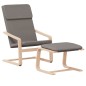 vidaXL Sillón de relax con taburete de tela gris taupé vidaXL Sillón de relax con taburete de tela gris taupé