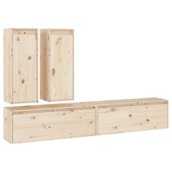 vidaXL Muebles para TV 4 piezas madera maciza de pino