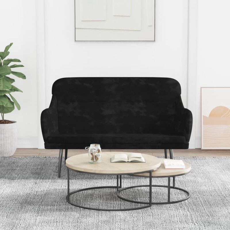 vidaXL Banco de terciopelo negro 110x76x80 cm vidaXL Banco de terciopelo negro 110x76x80 cm