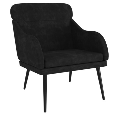 vidaXL Sillón de terciopelo negro 63x76x80 cm