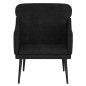 vidaXL Sillón de terciopelo negro 63x76x80 cm