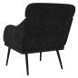 vidaXL Sillón de terciopelo negro 63x76x80 cm