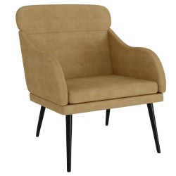vidaXL Sillón de terciopelo marrón 63x76x80 cm