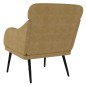 vidaXL Sillón de terciopelo marrón 63x76x80 cm vidaXL Sillón de terciopelo marrón 63x76x80 cm