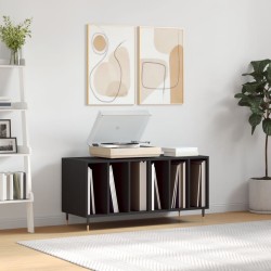 vidaXL Mueble para discos madera contrachapada negro 100x38x48 cm