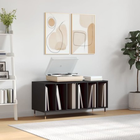 vidaXL Mueble para discos madera contrachapada negro 100x38x48 cm
