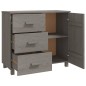 vidaXL Aparador HAMAR madera maciza de pino gris claro 90x40x80 cm vidaXL Aparador HAMAR madera maciza de pino gris claro 90x40x80 cm