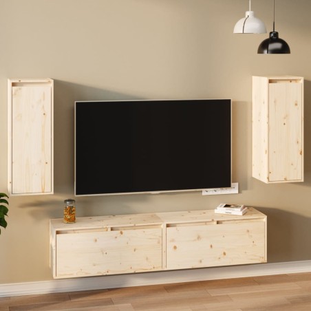 vidaXL Armario de pared 2 uds madera maciza de pino 30x30x80 cm