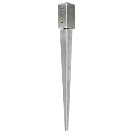 vidaXL Picas de tierra 6 uds acero galvanizado plateado 7x7x75 cm