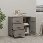 vidaXL Aparador HAMAR madera maciza de pino gris claro 90x40x80 cm vidaXL Aparador HAMAR madera maciza de pino gris claro 90x40x80 cm