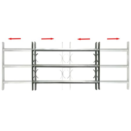 vidaXL Reja de seguridad ajustable ventana con 3 barras 700-1050 mm