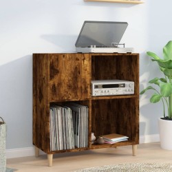 vidaXL Mueble discos madera contrachapada roble ahumado 84,5x38x89 cm