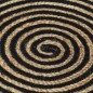 vidaXL Alfombra de yute tejida a mano diseño espiral negro 90 cm vidaXL Alfombra de yute tejida a mano diseño espiral negro 90 cm