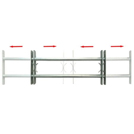 vidaXL Reja de seguridad ajustable ventana con 2 barras 1000-1500 mm