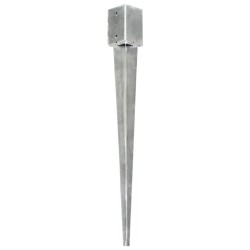 vidaXL Picas de tierra 2 uds acero galvanizado plateado 9x9x90 cm